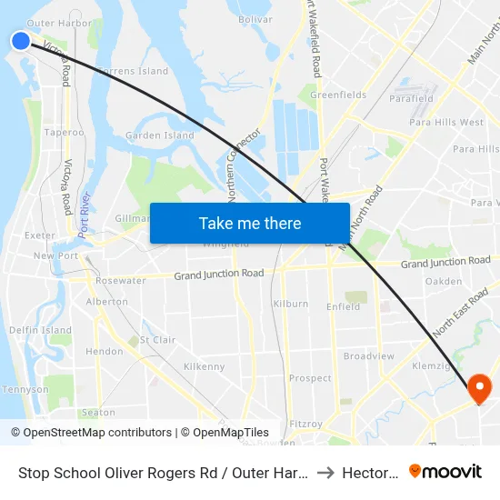 Stop School Oliver Rogers Rd / Outer Harbor Railway to Hectorville map