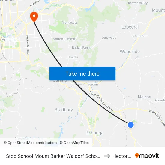 Stop School Mount Barker Waldorf School Sims Rd to Hectorville map