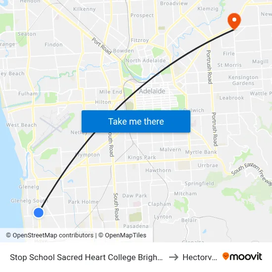 Stop School Sacred Heart College Brighton Rd to Hectorville map