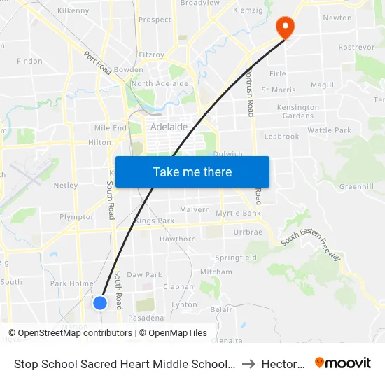 Stop School Sacred Heart Middle School Percy Av to Hectorville map