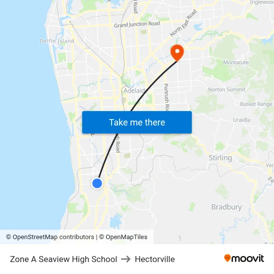 Zone A Seaview High School to Hectorville map