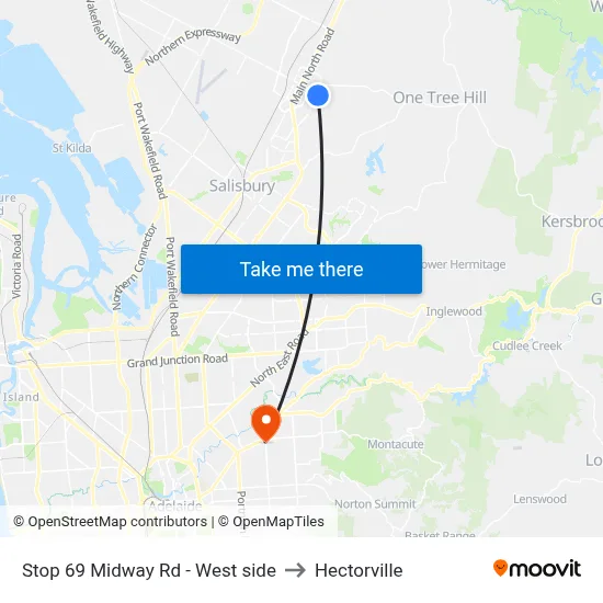 Stop 69 Midway Rd - West side to Hectorville map
