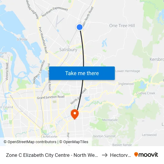 Zone C Elizabeth City Centre - North West side to Hectorville map