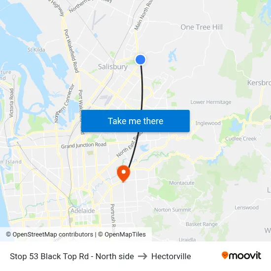 Stop 53 Black Top Rd - North side to Hectorville map