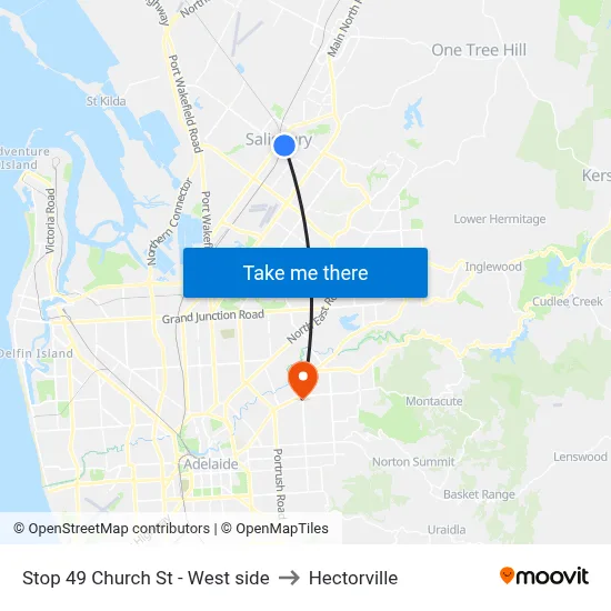 Stop 49 Church St - West side to Hectorville map