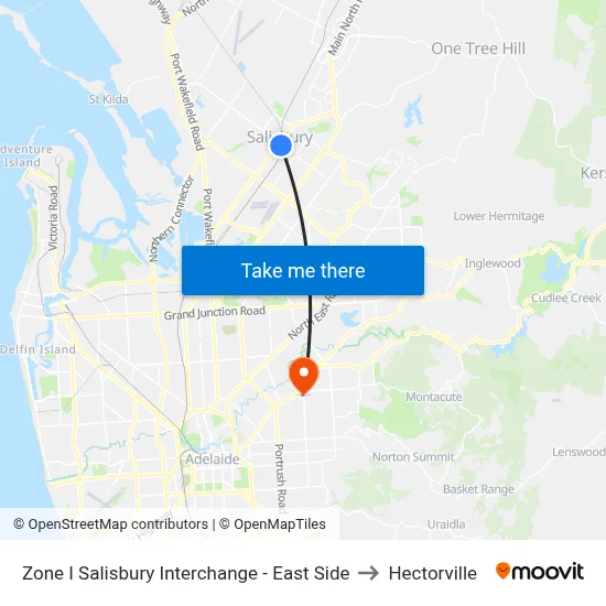 Zone I Salisbury Interchange - East Side to Hectorville map