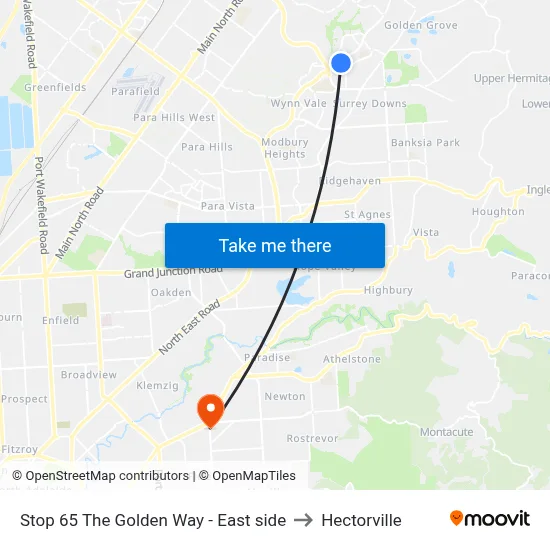 Stop 65 The Golden Way - East side to Hectorville map