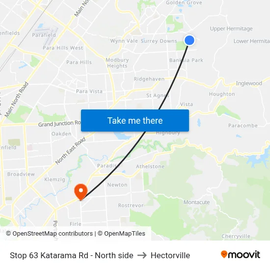 Stop 63 Katarama Rd - North side to Hectorville map