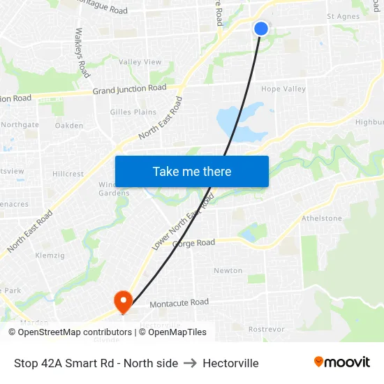 Stop 42A Smart Rd - North side to Hectorville map