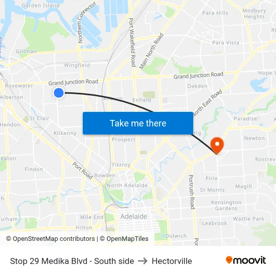 Stop 29 Medika Blvd - South side to Hectorville map