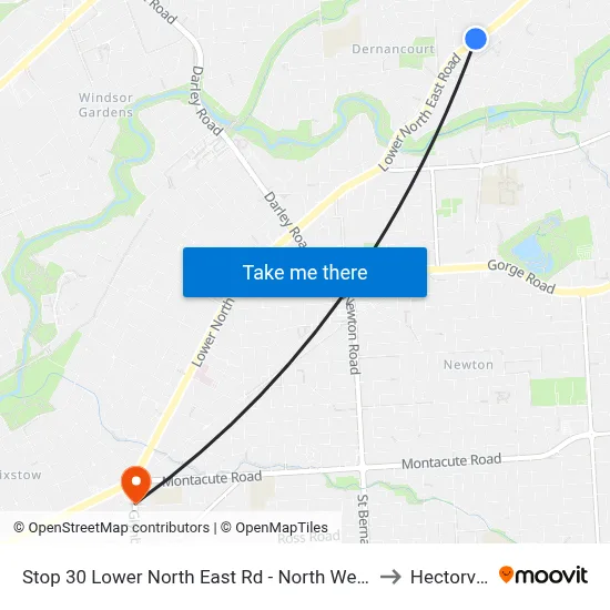 Stop 30 Lower North East Rd - North West side to Hectorville map