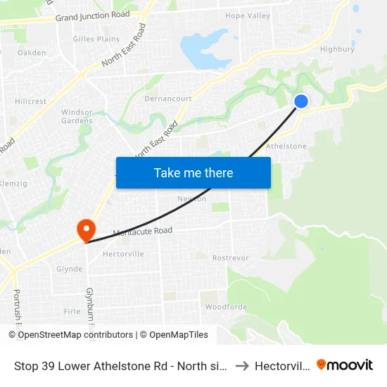 Stop 39 Lower Athelstone Rd - North side to Hectorville map