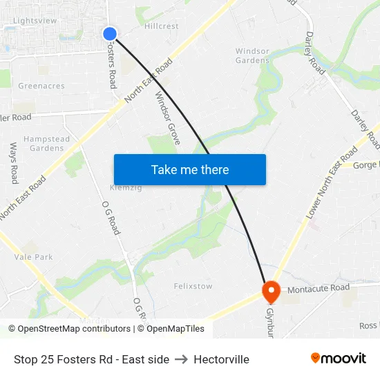 Stop 25 Fosters Rd - East side to Hectorville map