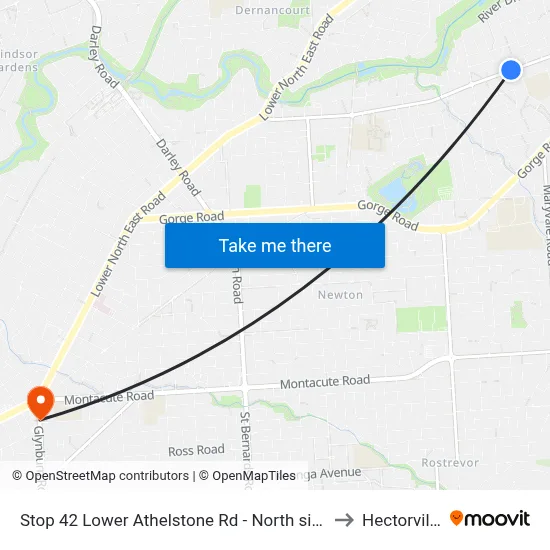 Stop 42 Lower Athelstone Rd - North side to Hectorville map
