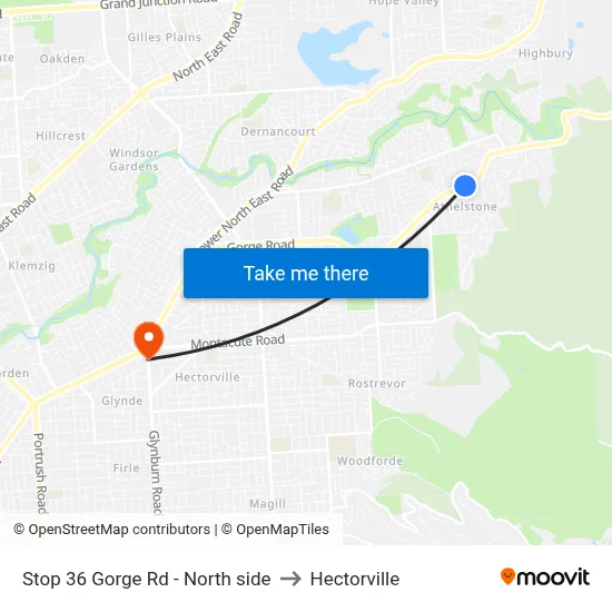 Stop 36 Gorge Rd - North side to Hectorville map