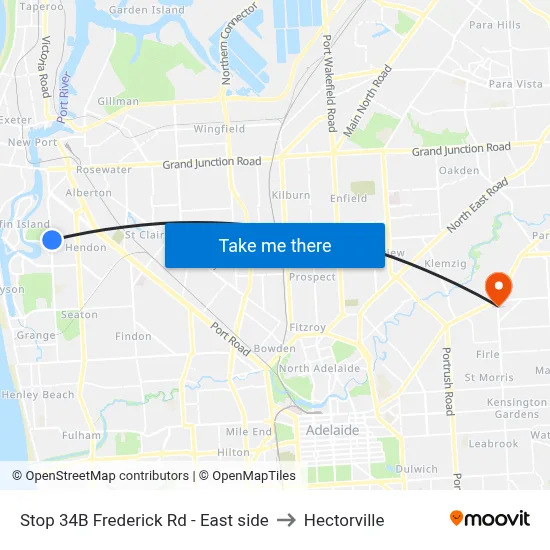 Stop 34B Frederick Rd - East side to Hectorville map