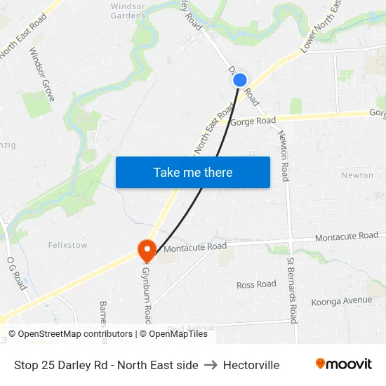 Stop 25 Darley Rd - North East side to Hectorville map
