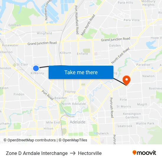 Zone D Arndale Interchange to Hectorville map