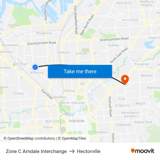 Zone C Arndale Interchange to Hectorville map