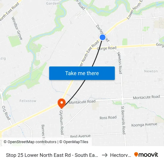 Stop 25 Lower North East Rd - South East side to Hectorville map