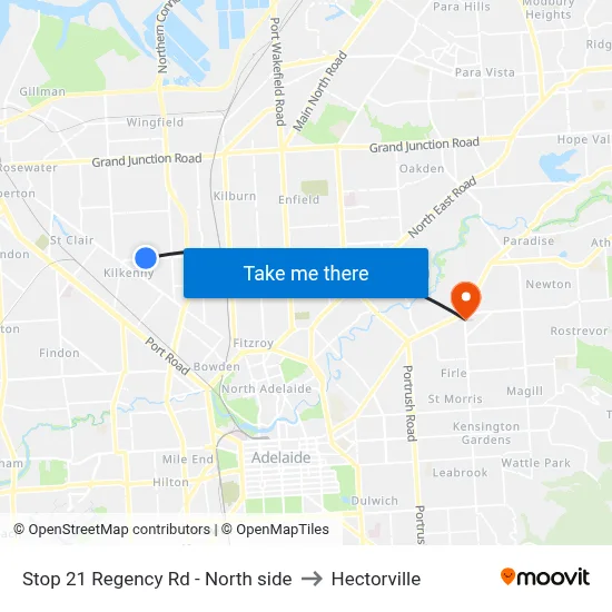 Stop 21 Regency Rd - North side to Hectorville map