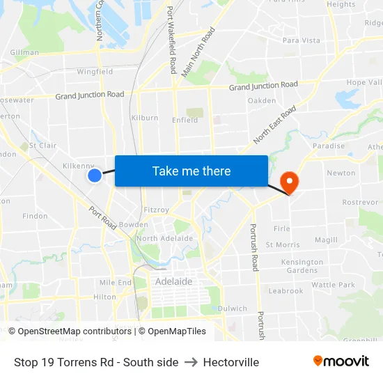 Stop 19 Torrens Rd - South side to Hectorville map