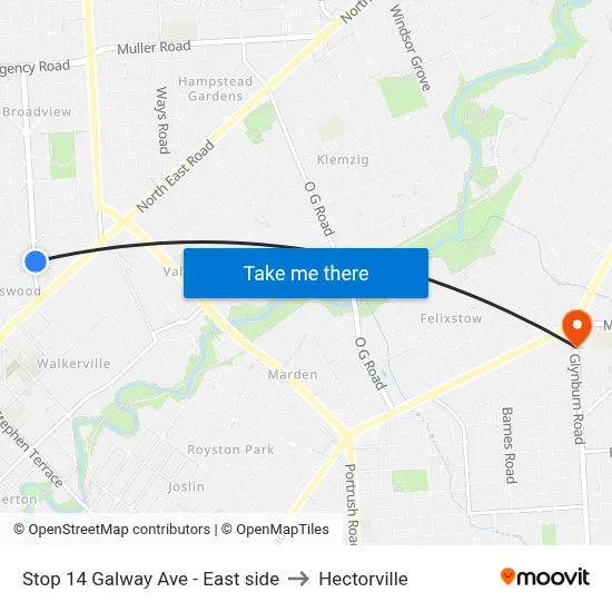 Stop 14 Galway Ave - East side to Hectorville map