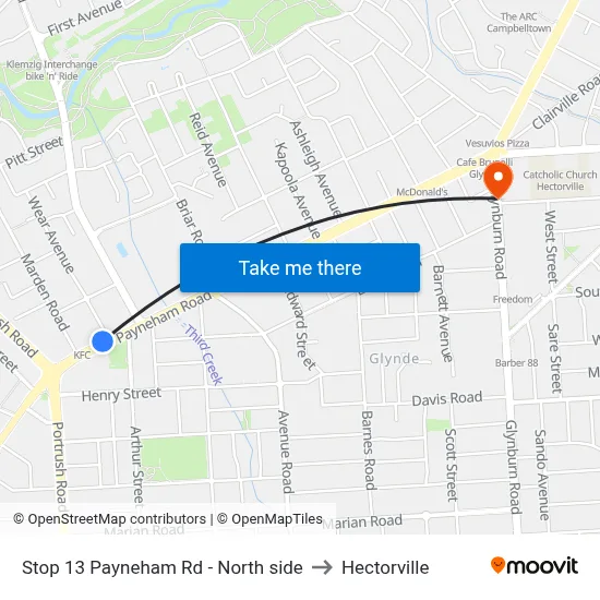Stop 13 Payneham Rd - North side to Hectorville map