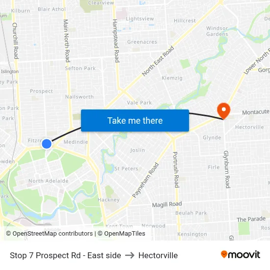 Stop 7 Prospect Rd - East side to Hectorville map