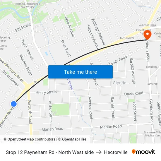 Stop 12 Payneham Rd - North West side to Hectorville map