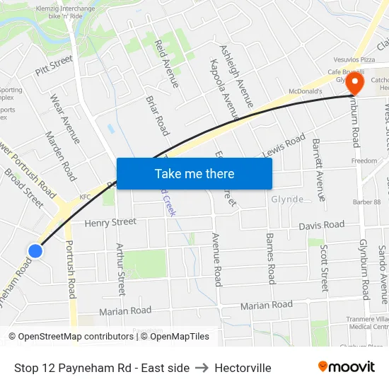 Stop 12 Payneham Rd - East side to Hectorville map