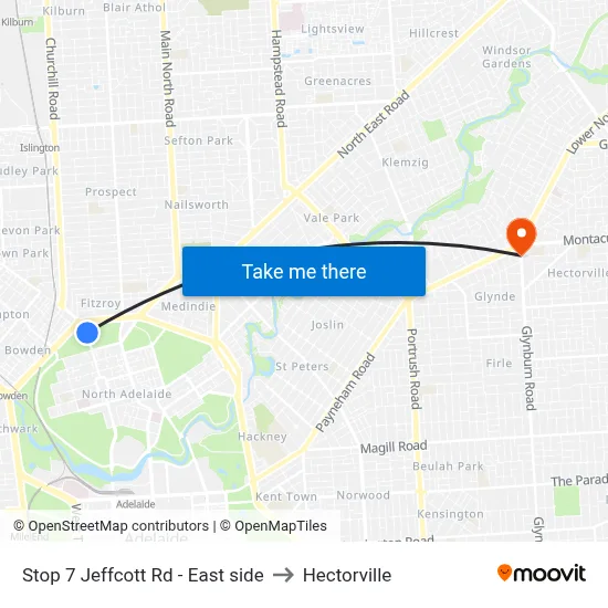 Stop 7 Jeffcott Rd - East side to Hectorville map
