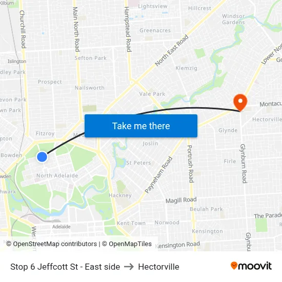 Stop 6 Jeffcott St - East side to Hectorville map