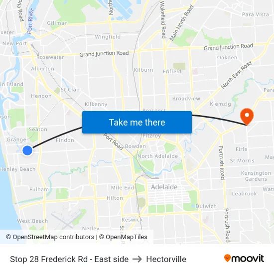 Stop 28 Frederick Rd - East side to Hectorville map