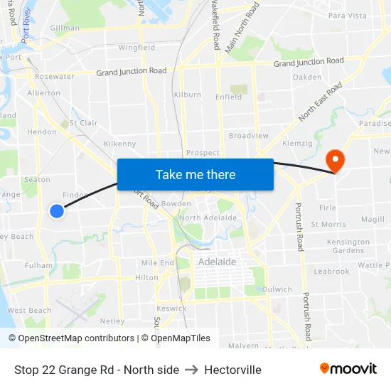 Stop 22 Grange Rd - North side to Hectorville map
