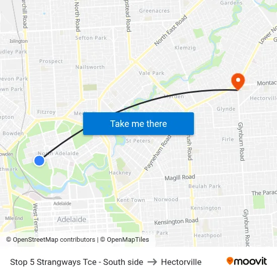 Stop 5 Strangways Tce - South side to Hectorville map