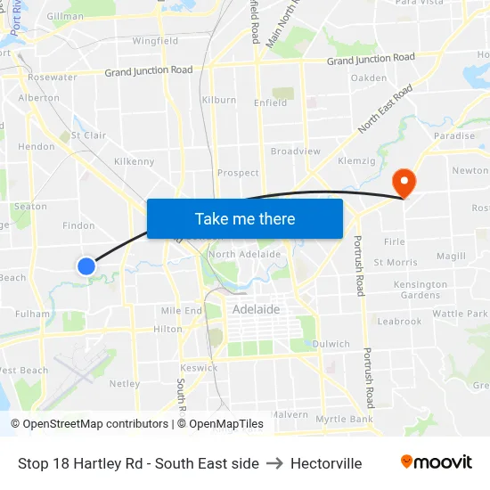 Stop 18 Hartley Rd - South East side to Hectorville map