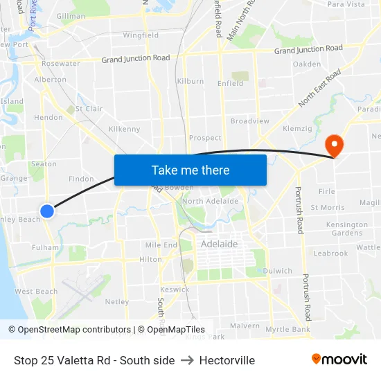 Stop 25 Valetta Rd - South side to Hectorville map