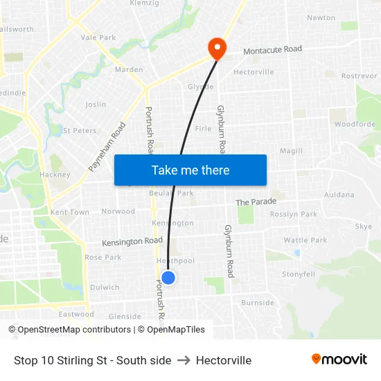 Stop 10 Stirling St - South side to Hectorville map