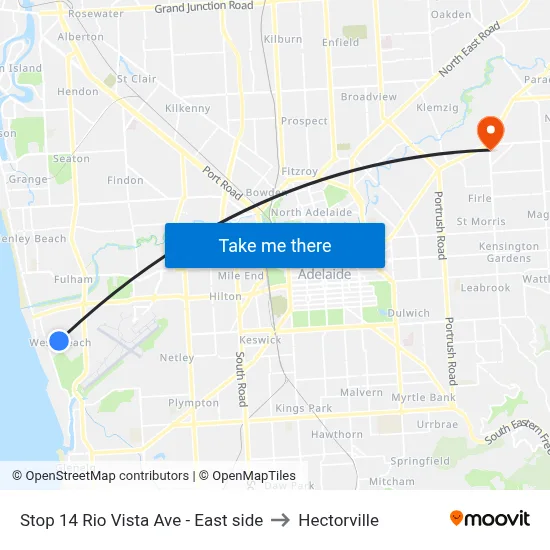 Stop 14 Rio Vista Ave - East side to Hectorville map