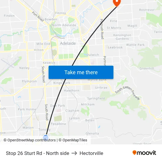 Stop 26 Sturt Rd - North side to Hectorville map