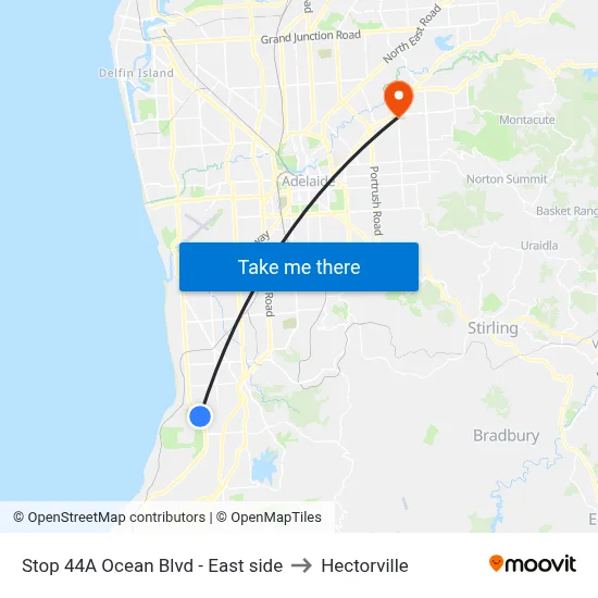 Stop 44A Ocean Blvd - East side to Hectorville map