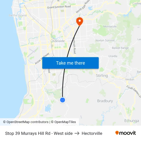Stop 39 Murrays Hill Rd - West side to Hectorville map