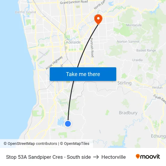 Stop 53A Sandpiper Cres - South side to Hectorville map