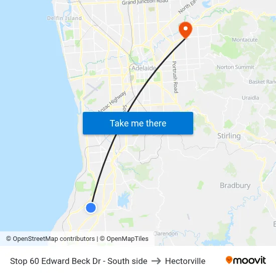 Stop 60 Edward Beck Dr - South side to Hectorville map