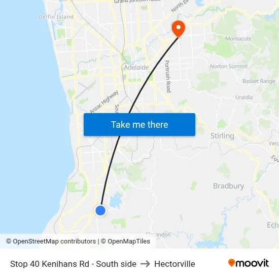 Stop 40 Kenihans Rd - South side to Hectorville map