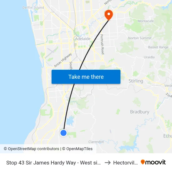 Stop 43 Sir James Hardy Way - West side to Hectorville map