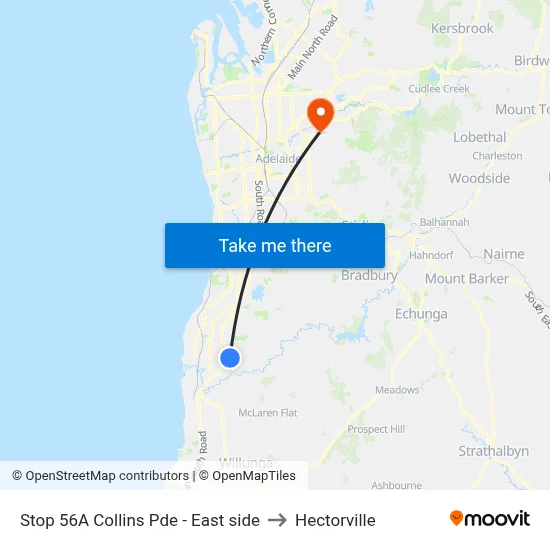 Stop 56A Collins Pde - East side to Hectorville map