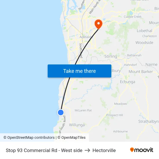 Stop 93 Commercial Rd - West side to Hectorville map