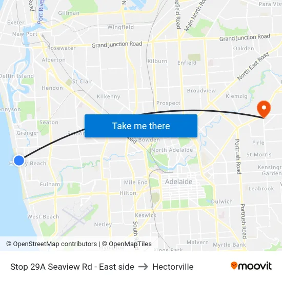 Stop 29A Seaview Rd - East side to Hectorville map